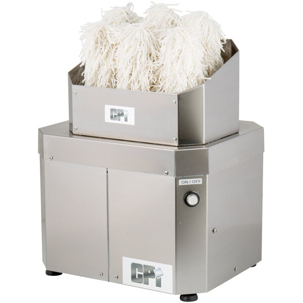 A close-up of a Campus Products GP8 Stemshine electric glass polisher.