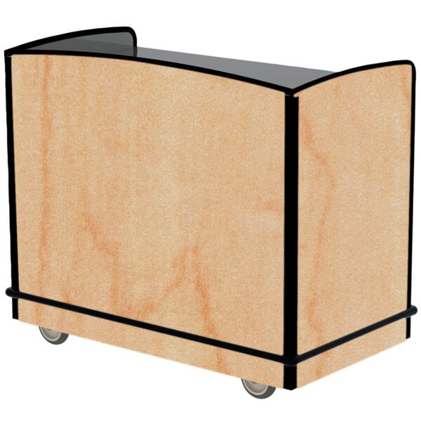 A Lakeside full-service hydration cart with hard rock maple laminate finish.
