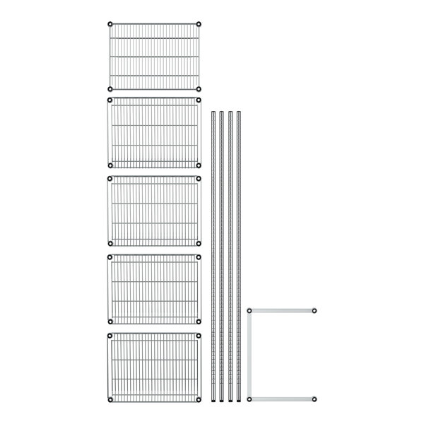 A Regency wire rack with angled wire shelves.