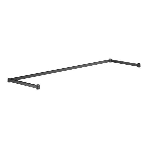 A long black metal bar for Regency shelving on a white background.