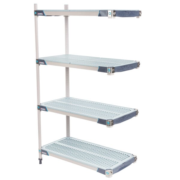 A MetroMax i 4-shelf polymer add-on shelving kit with 3 shelves.