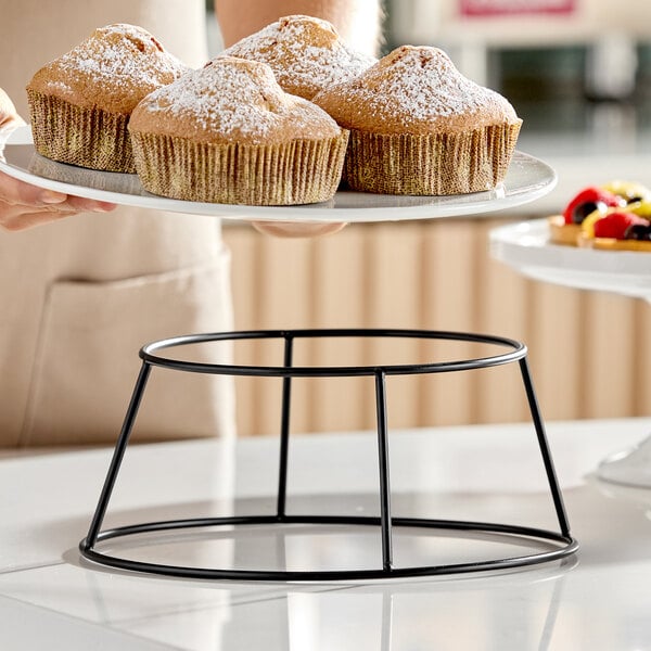 Acopa 4" Round Black Metal Display Stand