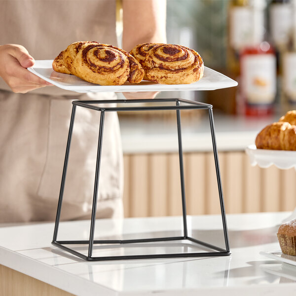 Acopa 9" Square Black Metal Display Stand