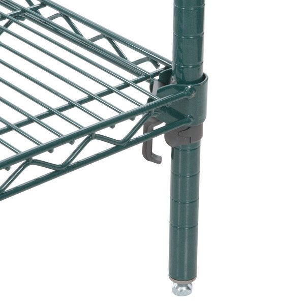 A Metroseal 3 wire shelving unit with metal shelves and legs.
