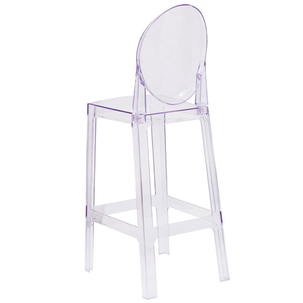 FLASH FURNITURE OW-GHOSTBACK-29-GG Ghost Barstool,Oval Back 
