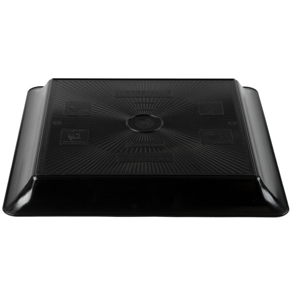 A black square Fineline Platter Pleasers catering tray.
