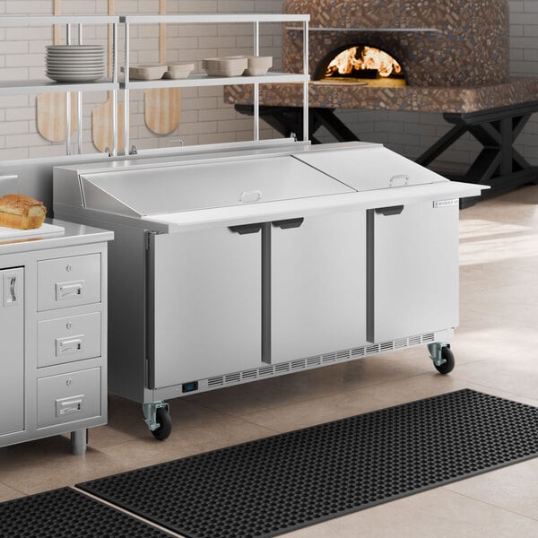 Beverage-Air SPE72HC-30M Elite Series 72" 3 Door Mega Top Refrigerated Sandwich Prep Table