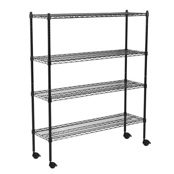 Black Wire Shelving Unit, Shelving On Casters