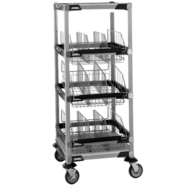 A MetroMax i I.V. cart with four baskets and a top shelf.