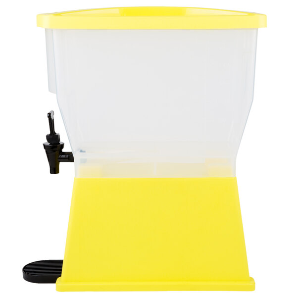 Choice 3 Gallon Yellow Slim Beverage / Juice Dispenser