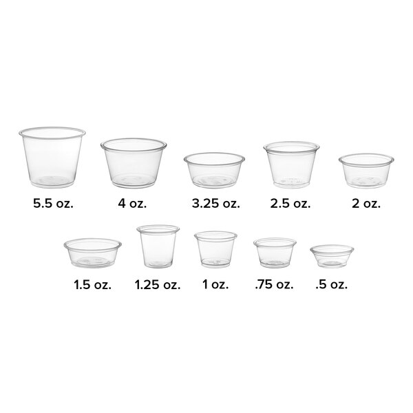 Choice 3.25 oz. Clear Plastic Souffle Cup / Portion Cup - 100/Pack