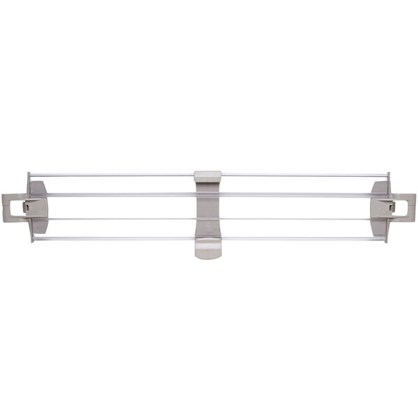 A MetroMax metal shelf ledge on a white background.