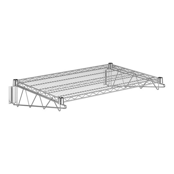 A Regency chrome wire wall mount shelf.