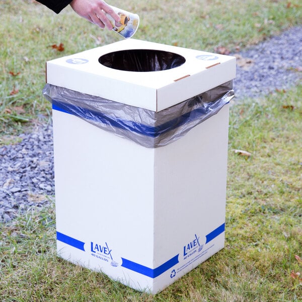 Lavex Janitorial White Corrugated Cardboard Trash and Recycling