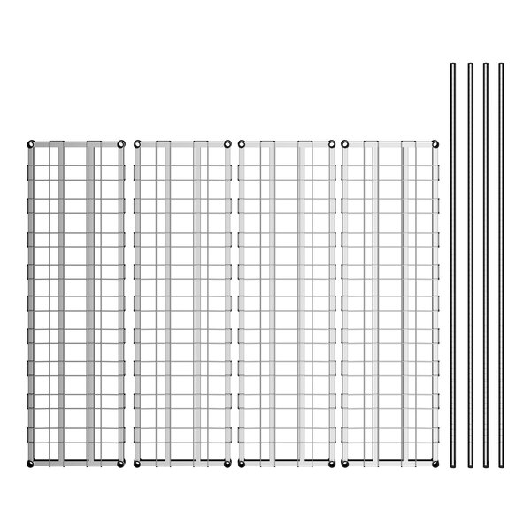 A Regency chrome wire shelving unit with four shelves.