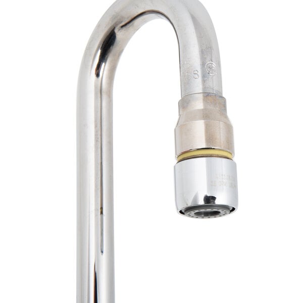 A T&S chrome wall mount faucet with lever handles.
