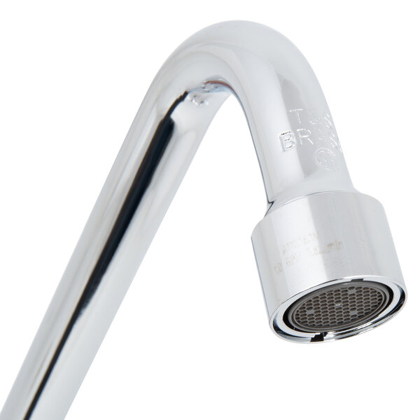 A T&S chrome wall mount faucet with lever handles.