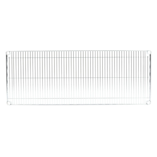 A Metro Super Erecta wire shelf with metal grid.