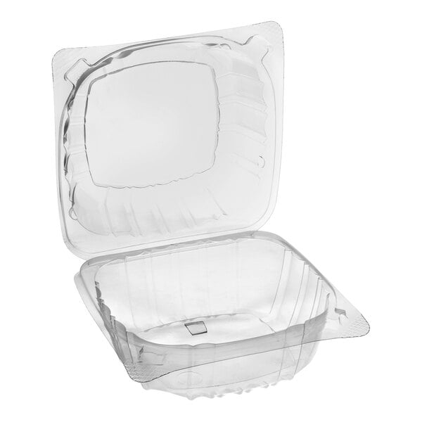 Dart C57PST1 ClearSeal Hinged Lid Plastic Container 6" x 5 13/16" x 3" - 500/Case