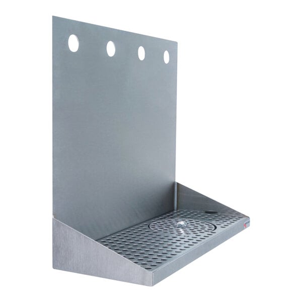 A Micro Matic stainless steel wall mount drip tray with glass rinsers over holes.