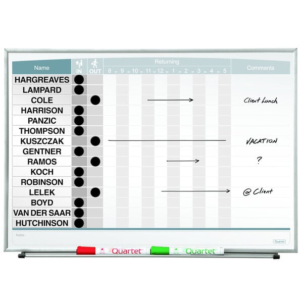 in and out whiteboard