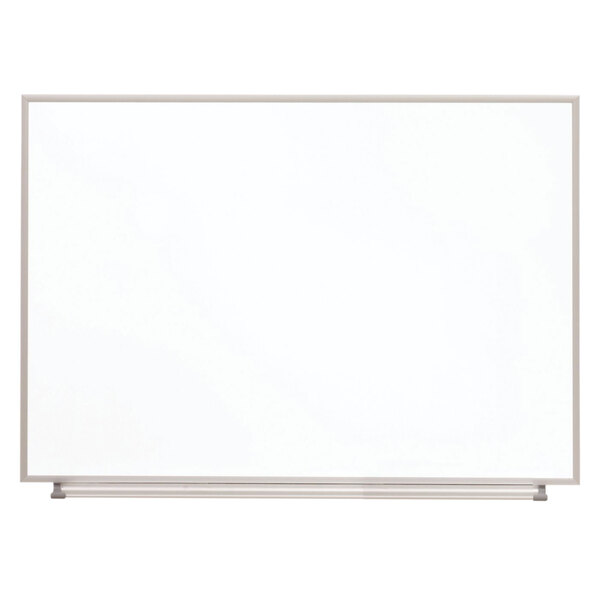 A large white dry erase board.