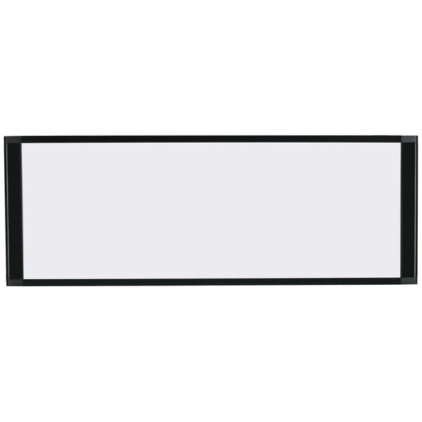 A MasterVision whiteboard with a black aluminum frame.