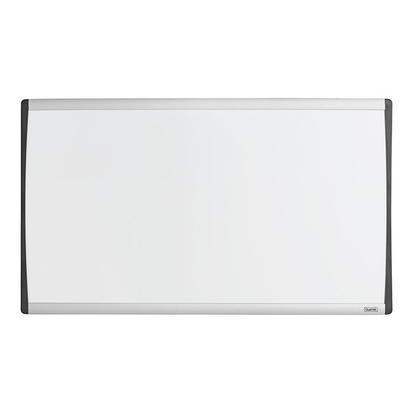 A white board with a silver aluminum frame.