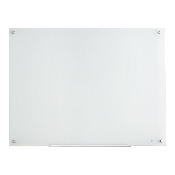 A Quartet frameless frosted glass whiteboard.
