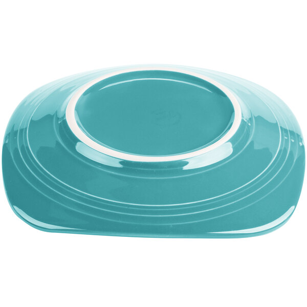 A turquoise Fiesta® luncheon plate with a white rim.