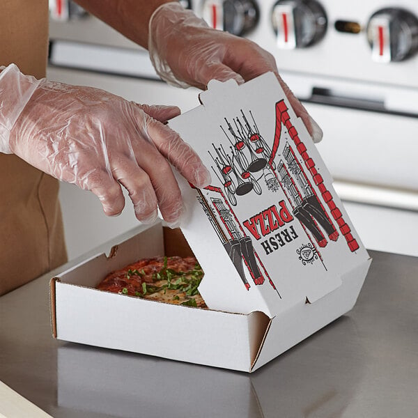 3 x Premium Quality 10 INCH PIZZA BOX Take Away Fast Food White Printed Colour 