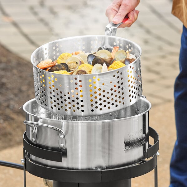 Backyard Pro 10 Qt. Aluminum Fry Pot / Steamer Pot with Basket
