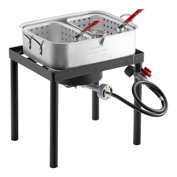 18 Qt. Stainless Steel Fish Fryer with Double Basket, 58,000 BTUs, Outdoor  Propane Deep Fryer, Outdoor Fully Welded Steel Stand, Perfect for Outdoor  Cooking and Portable Cooker, 840-0006. 