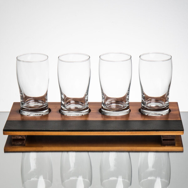 Core Beer Flight Set 4 Pub Taster Glasses With Well Write Core Beer Flight Set 4 Pub Taster Glasses With Well Write On Sampler Tray