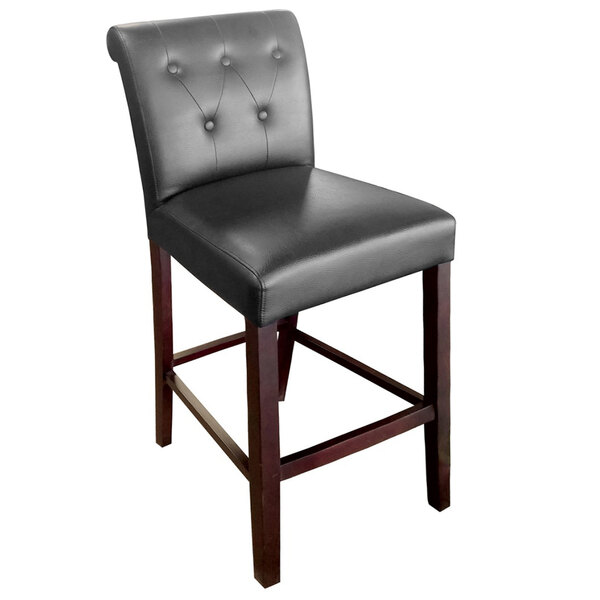 Holland Bar Stool 320025esblkvinyl Arie Espresso Wood