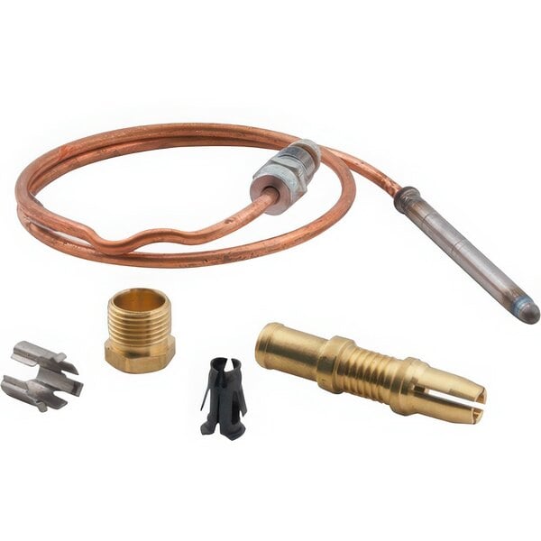 A copper and brass FMP thermocouple with a brass nut.