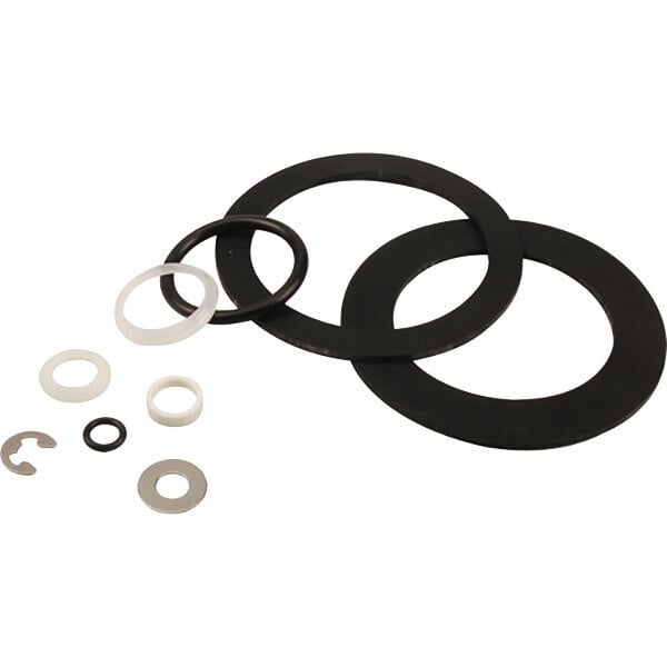 A FMP waste valve repair kit with black and white rubber gaskets.