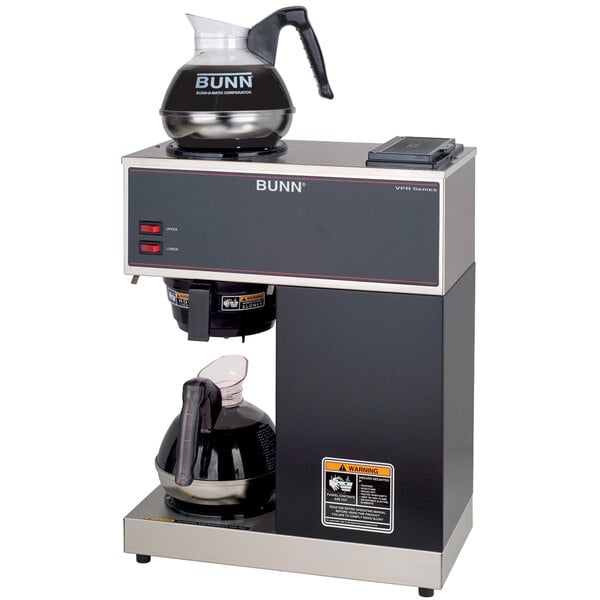 Bunn 33200.0002 VPR Black 12 Cup Pourover Coffee Brewer with Warmers and  Easy Pour Decanters 120V
