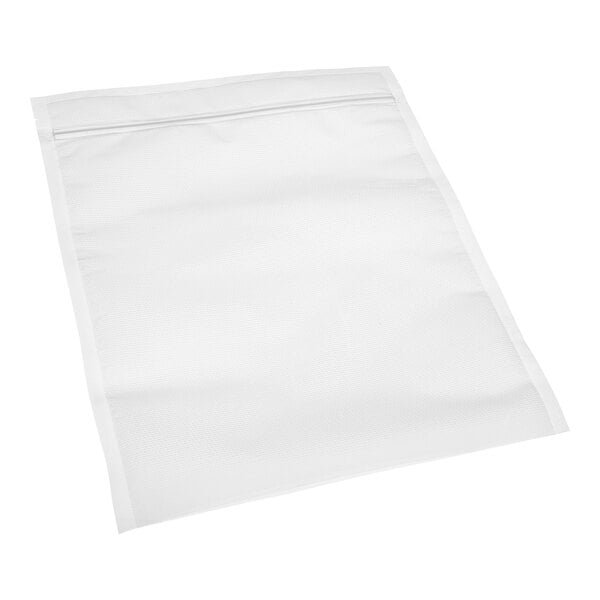 A white VacPak-It vacuum packaging bag with a zipper.