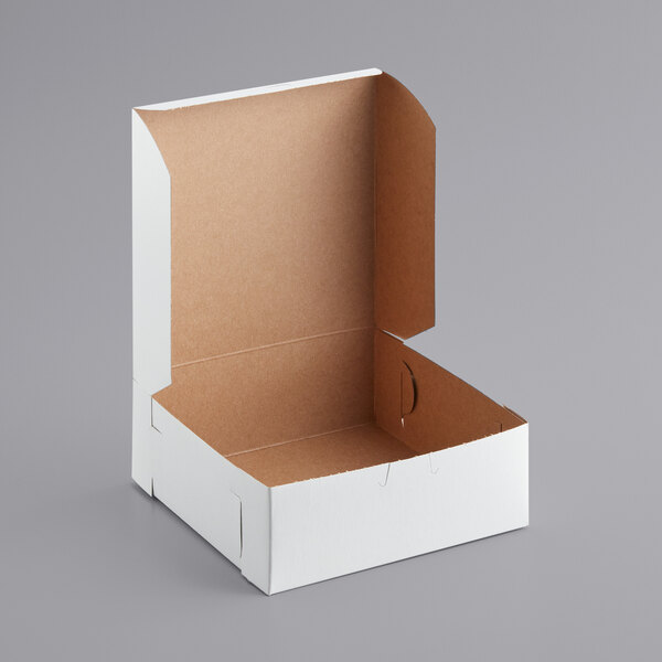 A white bakery box with a lid.