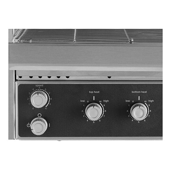 A close-up of a Vollrath countertop conveyor oven with a white background.