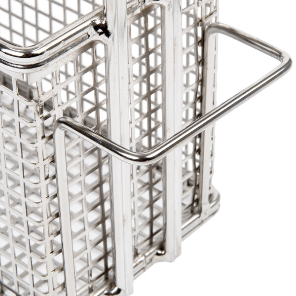 A Star metal twin fryer basket with handles and a left hook.