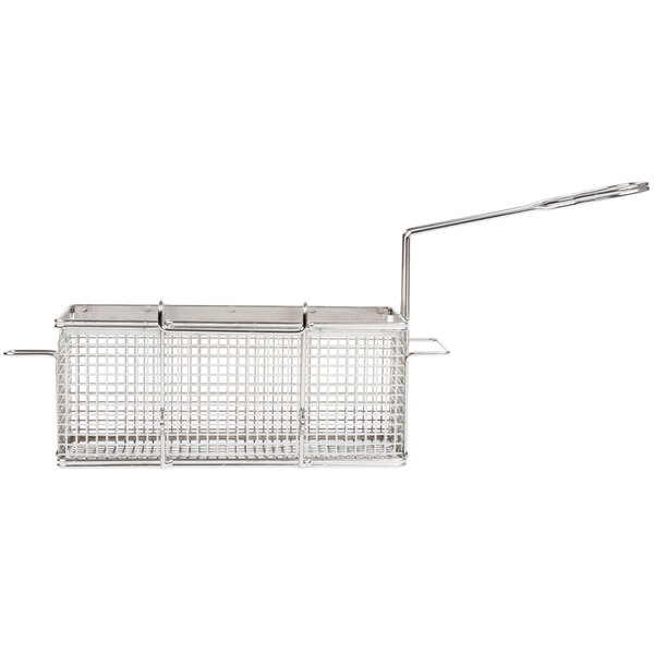 A Star stainless steel twin fryer basket with a left hook handle.