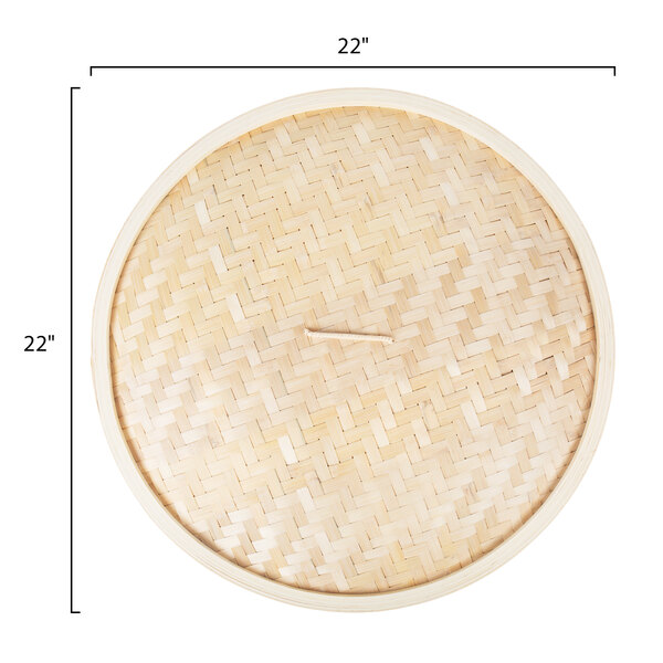 A round bamboo steamer cover.
