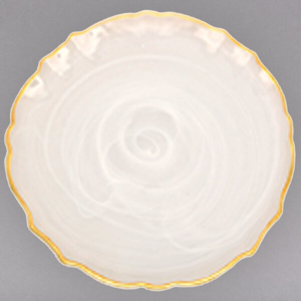 Jay Companies Alabaster Glass Charger Plates 4-Piece Set With Silver Rim 13