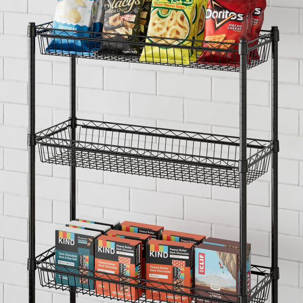 Regency 14" x 36" NSF Black Epoxy Shelf Basket