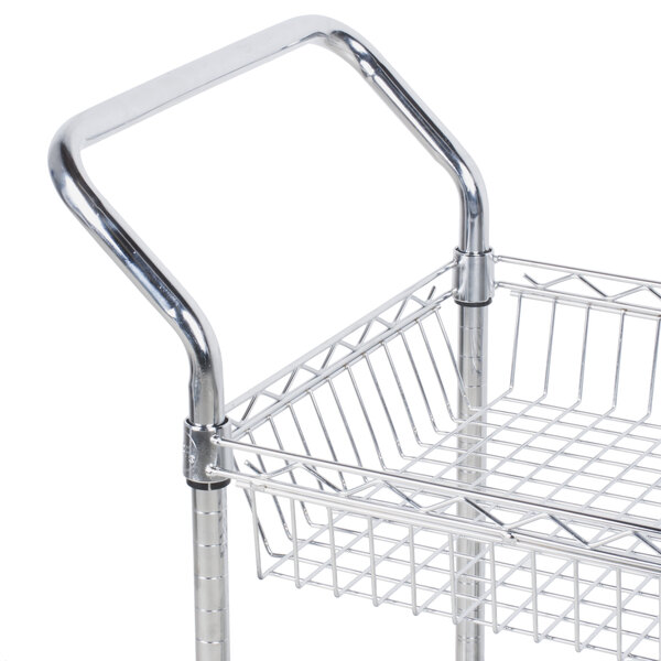 Regency Chrome Two Basket and One Shelf Utility Cart 18" x 48" x 39"