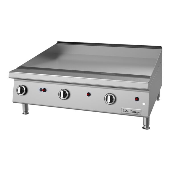 U.S. Range UTGG36-G36M 36" Liquid Propane Heavy-Duty Countertop Griddle with Manual Controls - 81,000 BTU