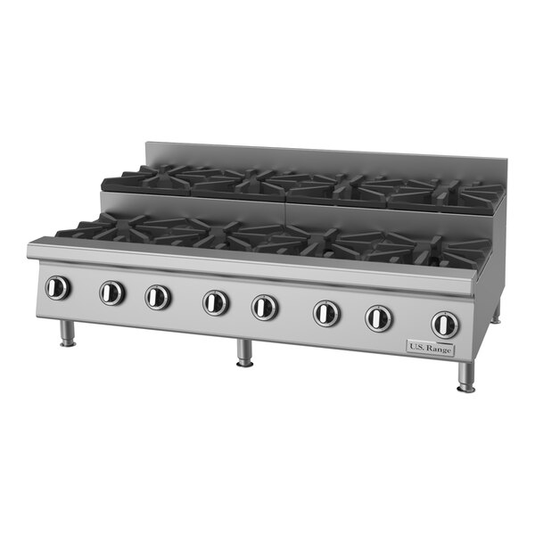 U.S. Range UTOG48-SU8 Liquid Propane Heavy-Duty 8 Burner Step-Up Countertop 48" Range - 208,000