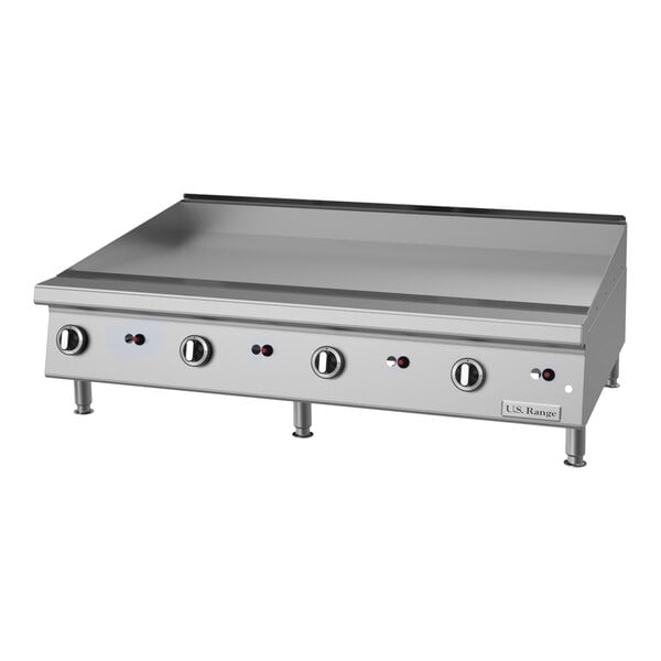 U.S. Range UTGG48-G48M 48" Liquid Propane Heavy-Duty Countertop Griddle with Manual Controls - 108,000 BTU